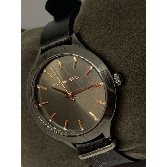 Michael Kors MK3537 Unisex Leather Analog Gray Dial Genuine Wrist Watch GE185 - Picture 1 of 11